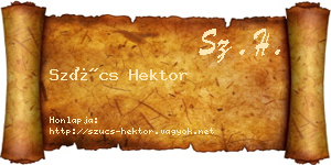 Szűcs Hektor névjegykártya